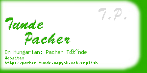 tunde pacher business card